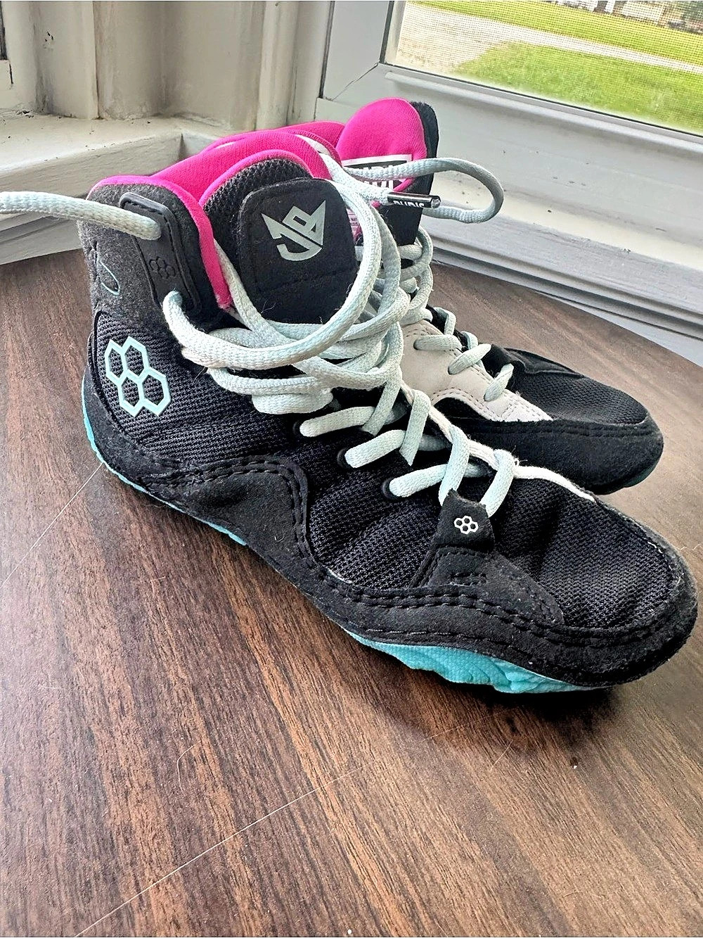 RUDIS JB1 Youth Wrestling Shoes - All I See Is Gold Black & Pink